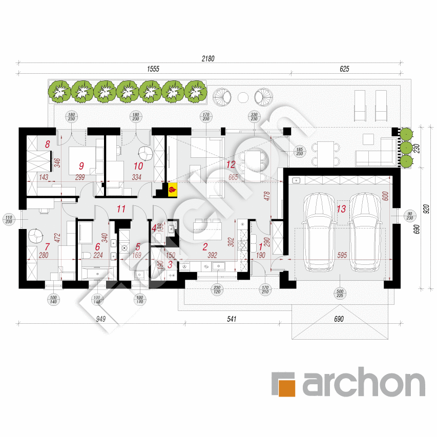 gotowy projekt Dom w głogownikach (G2) rzut parteru