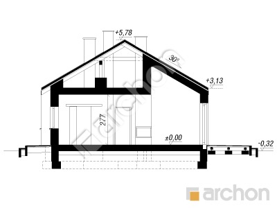 gotowy projekt Dom w głogownikach (G2) przekroj budynku