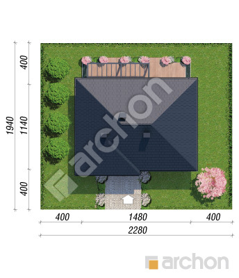 gotowy projekt Dom w bodziszkach 3 sytuacja