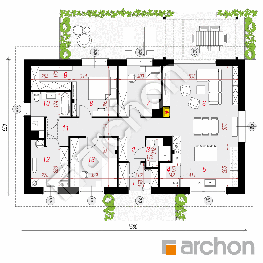 gotowy projekt Dom w leszczynowcach 11 rzut parteru