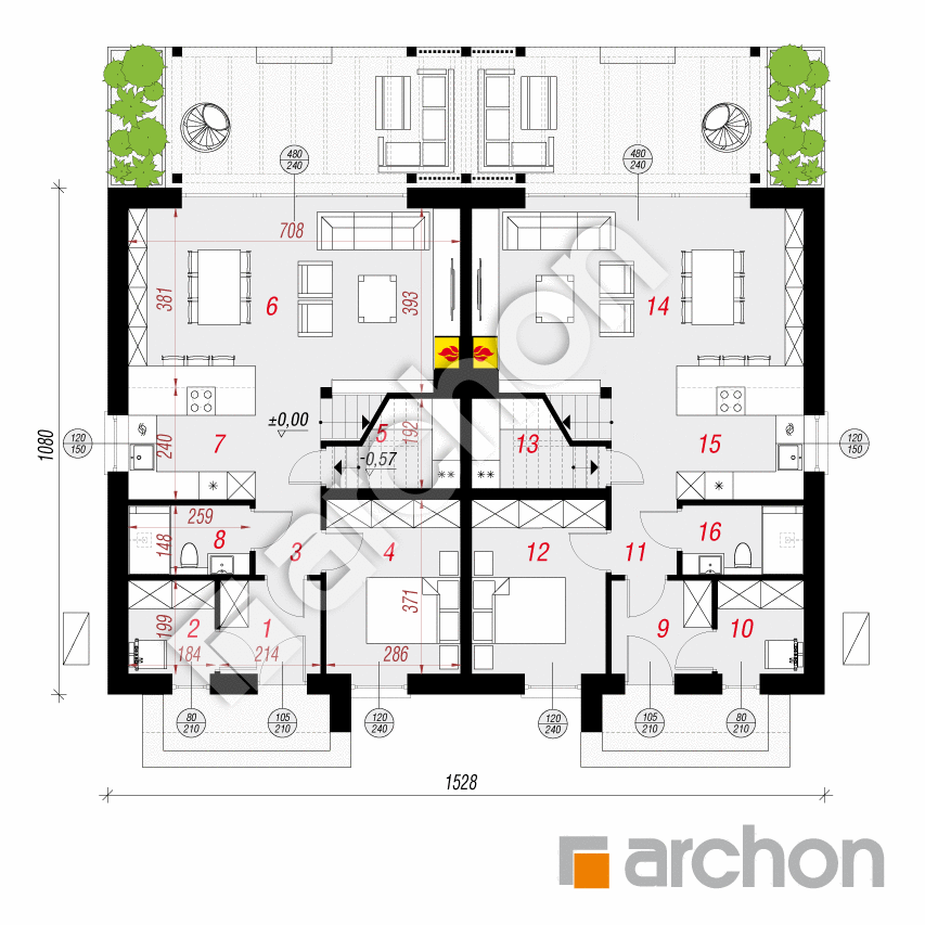 gotowy projekt Dom w narcyzach 12 (R2) OZE rzut parteru