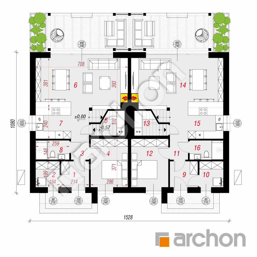 gotowy projekt Dom w narcyzach 12 (R2) OZE rzut parteru