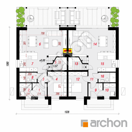 gotowy projekt Dom w narcyzach 12 (R2) OZE rzut parteru