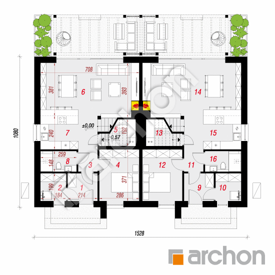 gotowy projekt Dom w narcyzach 12 (R2) OZE rzut parteru