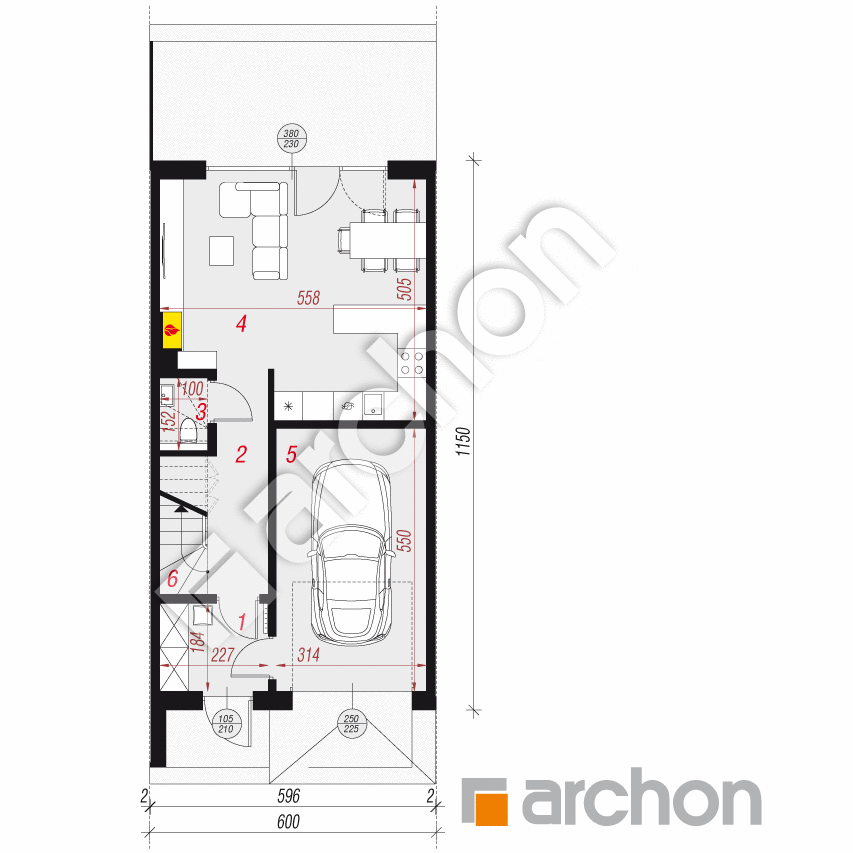 gotowy projekt Dom w riveach 9 (GS) rzut parteru