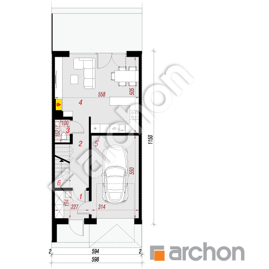 gotowy projekt Dom w riveach 9 (GS) rzut parteru