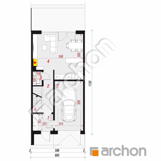 gotowy projekt Dom w riveach 9 (GS) rzut parteru