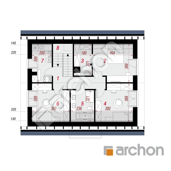 gotowy projekt Dom w beniaminkach (E) rzut poddasza