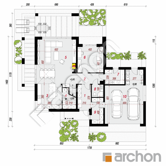 gotowy projekt Willa Oktawia 3 (G2E) rzut parteru