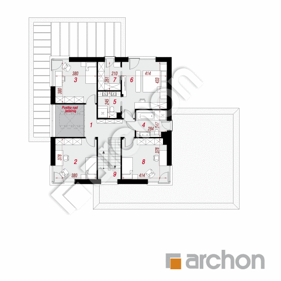 gotowy projekt Willa Oktawia 3 (G2E) rzut piętra