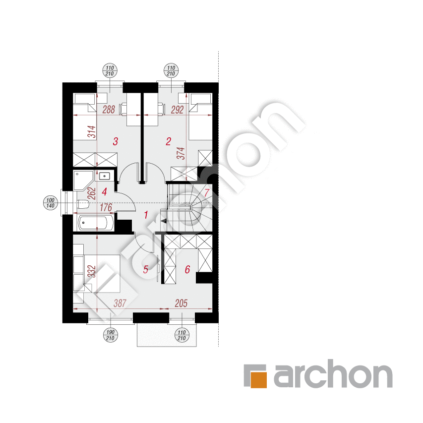 gotowy projekt Dom w tatarakach 2 (B) rzut poddasza