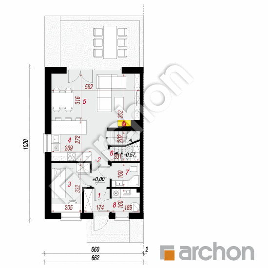 gotowy projekt Dom w tatarakach 2 (B) rzut parteru