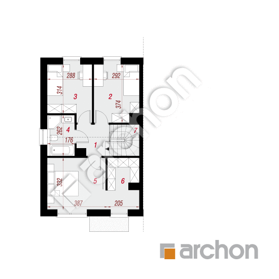 gotowy projekt Dom w tatarakach 2 (B) rzut poddasza