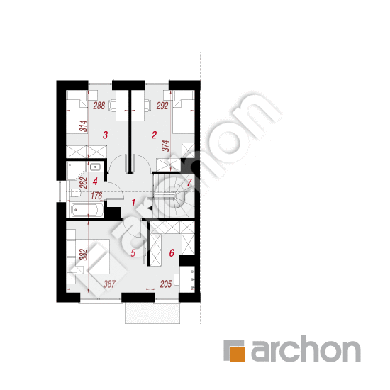 gotowy projekt Dom w tatarakach 2 (B) rzut poddasza