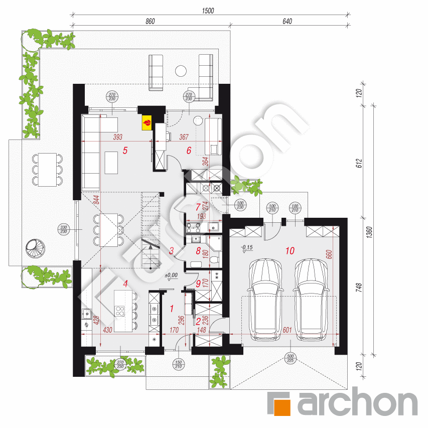 gotowy projekt Dom w jaskrzynach 3 (G2E) rzut parteru