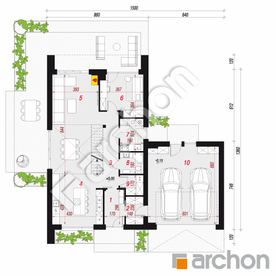 gotowy projekt Dom w jaskrzynach 3 (G2E) rzut parteru