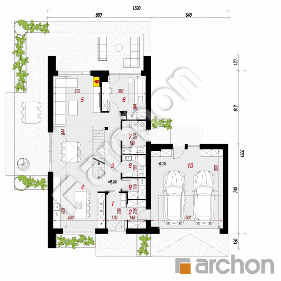 gotowy projekt Dom w jaskrzynach 3 (G2E) rzut parteru