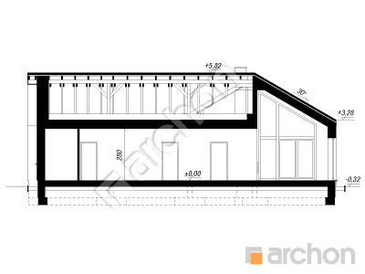 gotowy projekt Dom w malaxisach (E) przekroj budynku