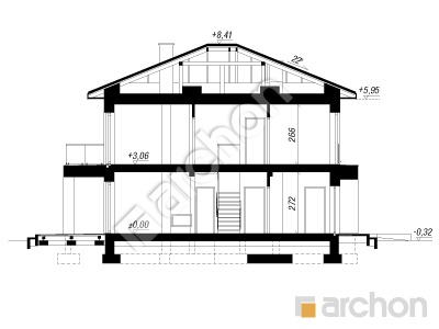 gotowy projekt Willa Gracja (GE) przekroj budynku
