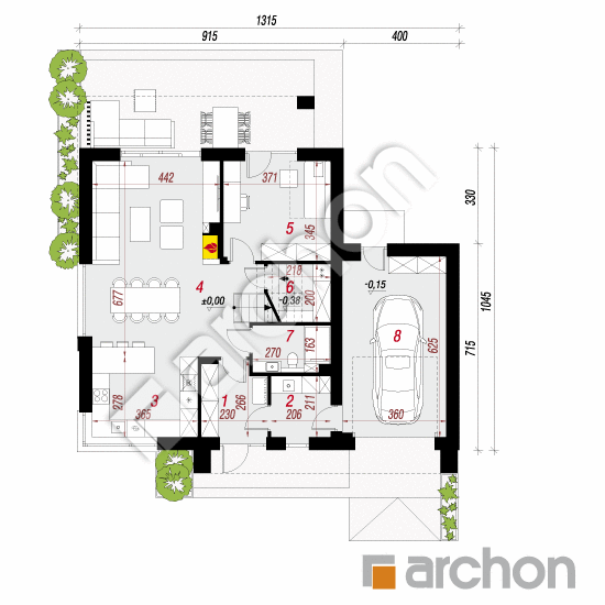 gotowy projekt Willa Gracja (GE) rzut parteru