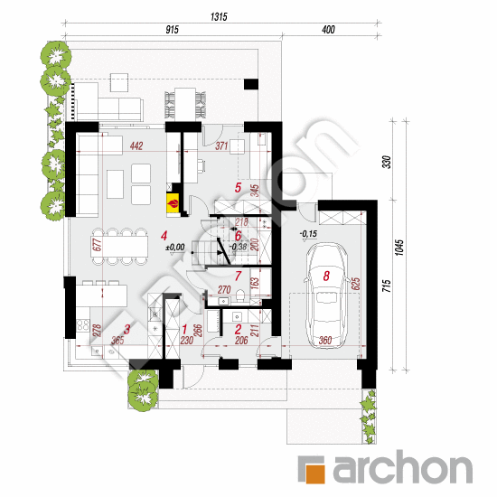 gotowy projekt Willa Gracja (GE) rzut parteru