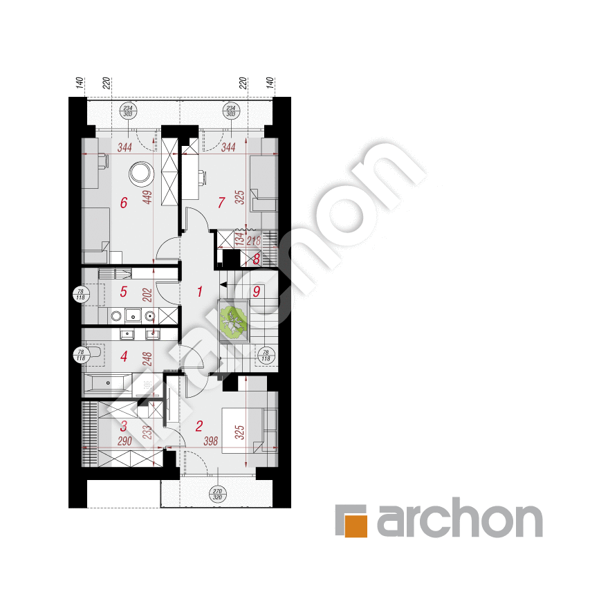 gotowy projekt Dom w marcówkach (E) rzut poddasza