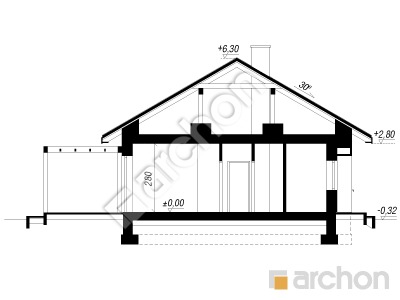 gotowy projekt Dom w lipiennikach 12 przekroj budynku