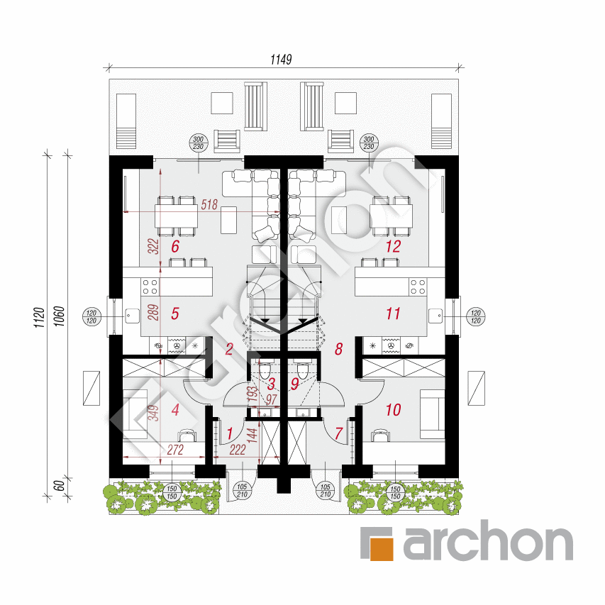 gotowy projekt Dom pod miłorzębem 10 (R2) OZE rzut parteru