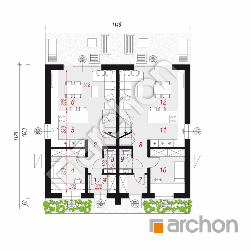 gotowy projekt Dom pod miłorzębem 10 (R2) OZE rzut parteru
