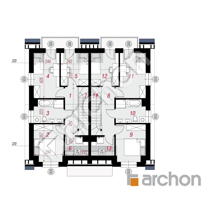 gotowy projekt Dom pod miłorzębem 10 (R2) OZE rzut poddasza