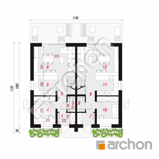 gotowy projekt Dom pod miłorzębem 10 (R2) OZE rzut parteru