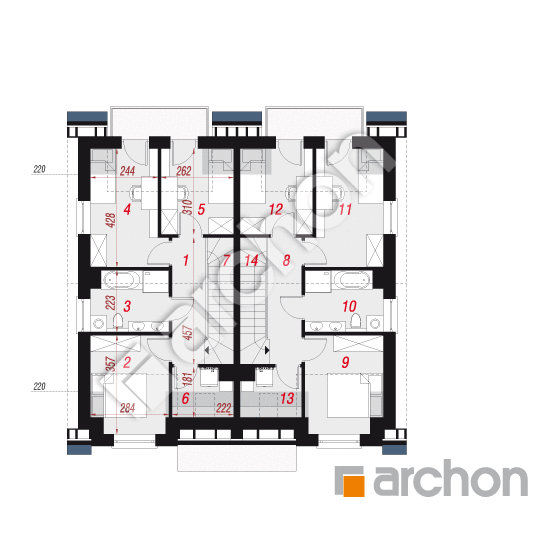 gotowy projekt Dom pod miłorzębem 10 (R2) OZE rzut poddasza