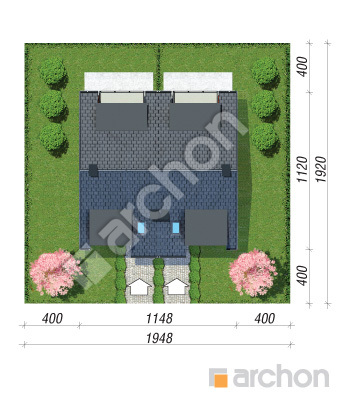 gotowy projekt Dom pod miłorzębem 10 (R2) OZE sytuacja