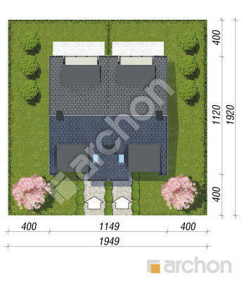 gotowy projekt Dom pod miłorzębem 10 (R2) OZE sytuacja