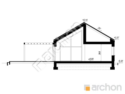 gotowy projekt Dom w kosaćcach 63 (G2) przekroj budynku