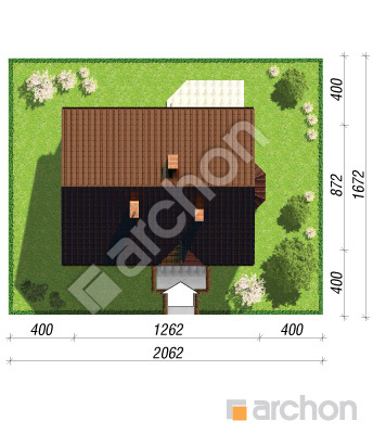 gotowy projekt Dom w jeżynach 2 sytuacja