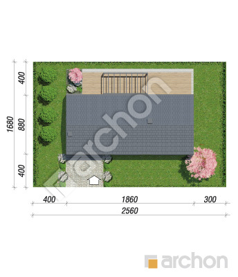 gotowy projekt Dom w modrzewiach 6 (E) sytuacja