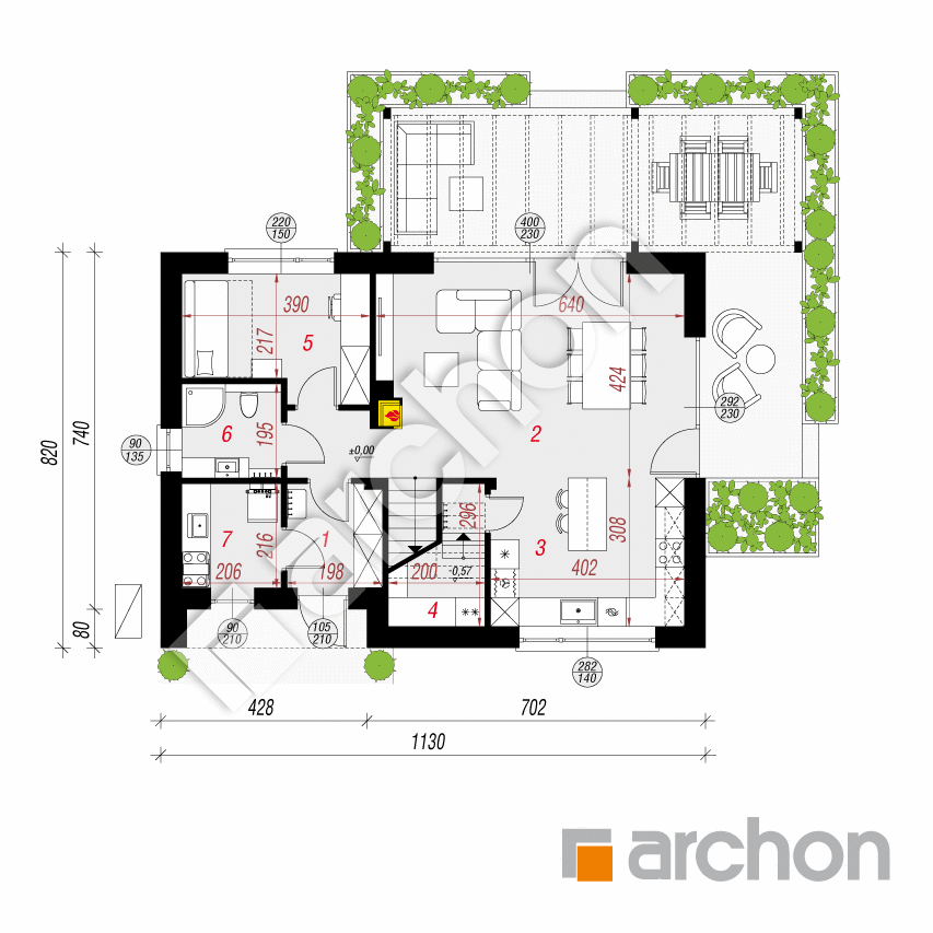 gotowy projekt Dom w malinówkach 34 (E) OZE rzut parteru