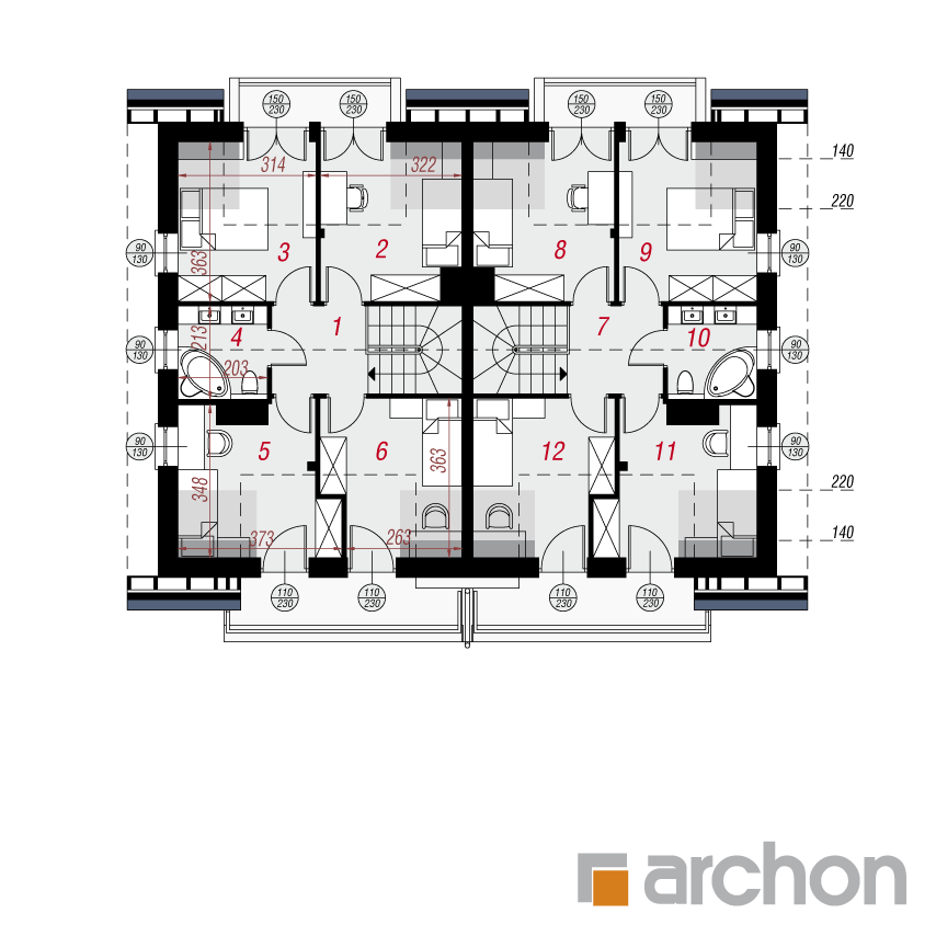 gotowy projekt Dom w klematisach 18 rzut poddasza