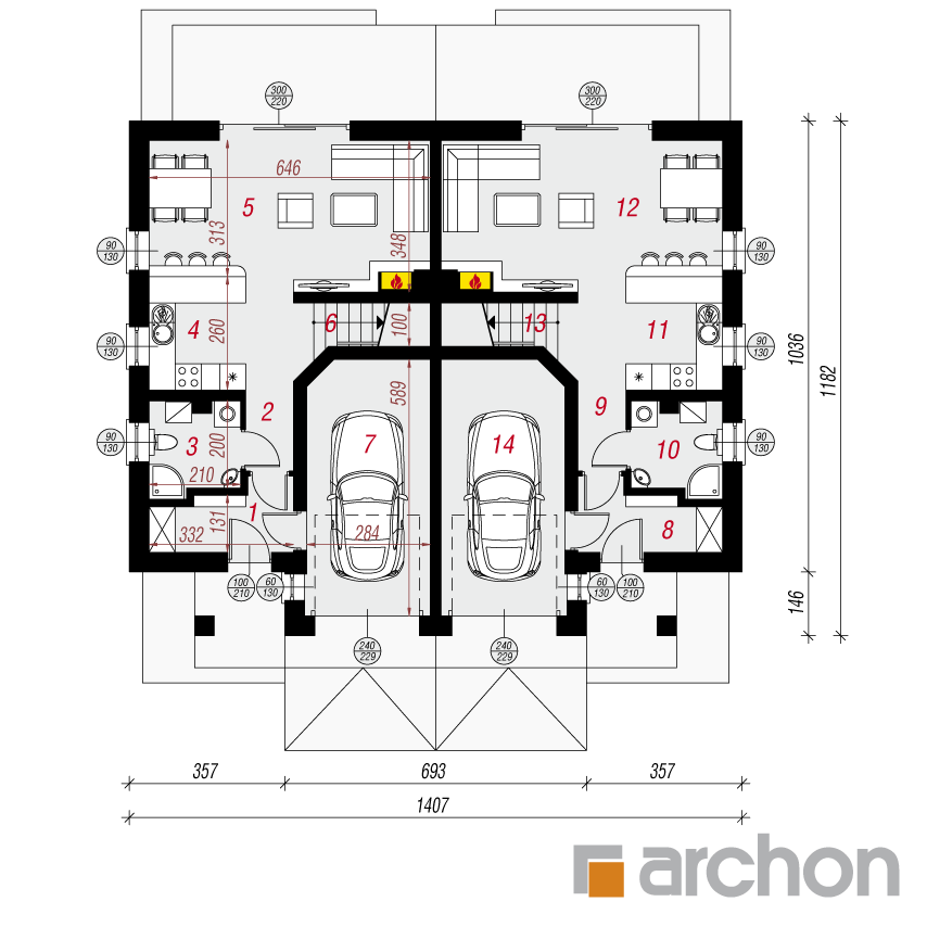 gotowy projekt Dom w klematisach 18 rzut parteru