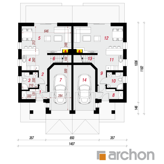 gotowy projekt Dom w klematisach 18 rzut parteru