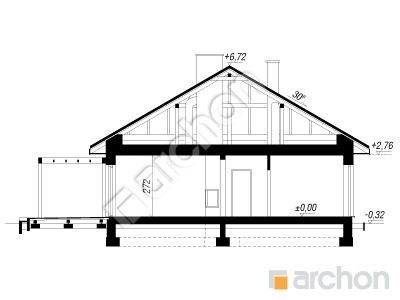gotowy projekt Dom w cieszyniankach 17 (GA) przekroj budynku
