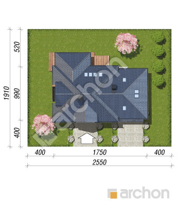 gotowy projekt Dom w śliwach 3 (G2) sytuacja