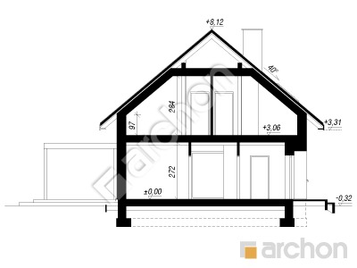 gotowy projekt Dom w orchideach 4 (E) przekroj budynku