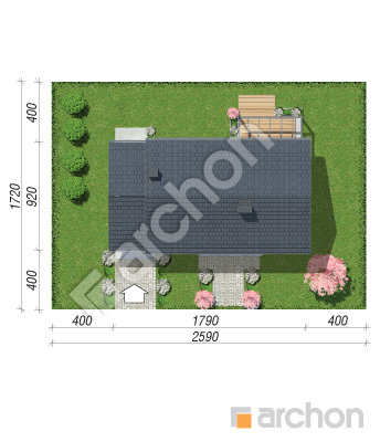 gotowy projekt Dom w kostrzewach 4 (G) sytuacja