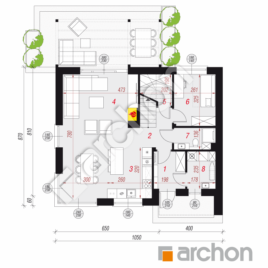 gotowy projekt Dom w wisteriach 18 rzut parteru