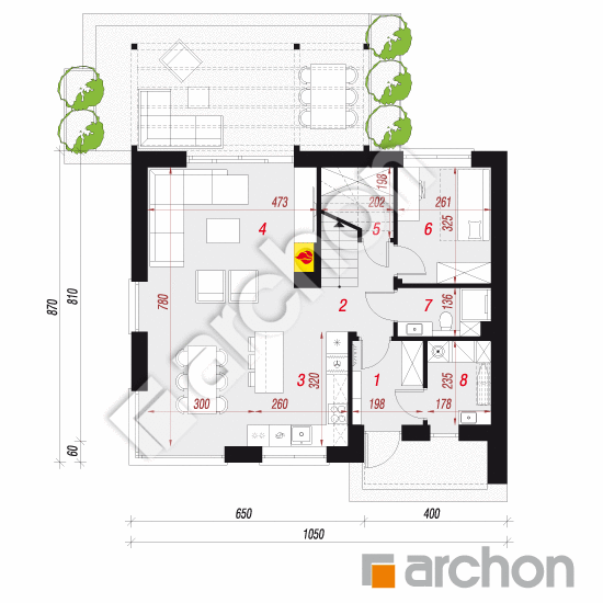 gotowy projekt Dom w wisteriach 18 rzut parteru