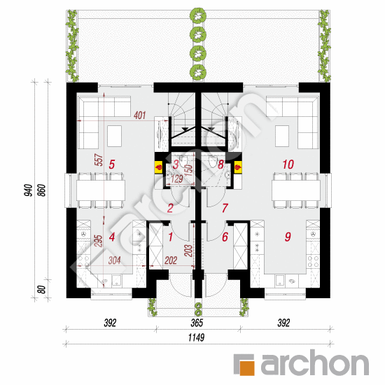 gotowy projekt Dom w bylicach 5 (R2) rzut parteru