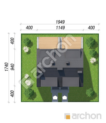 gotowy projekt Dom w bylicach 5 (R2) sytuacja