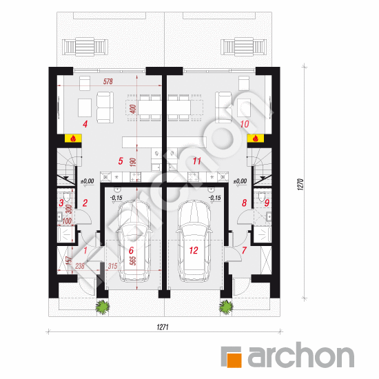 gotowy projekt Dom pod miłorzębem 21 (GR2) rzut parteru